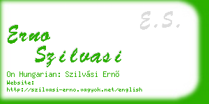 erno szilvasi business card