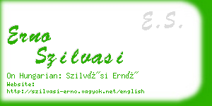 erno szilvasi business card